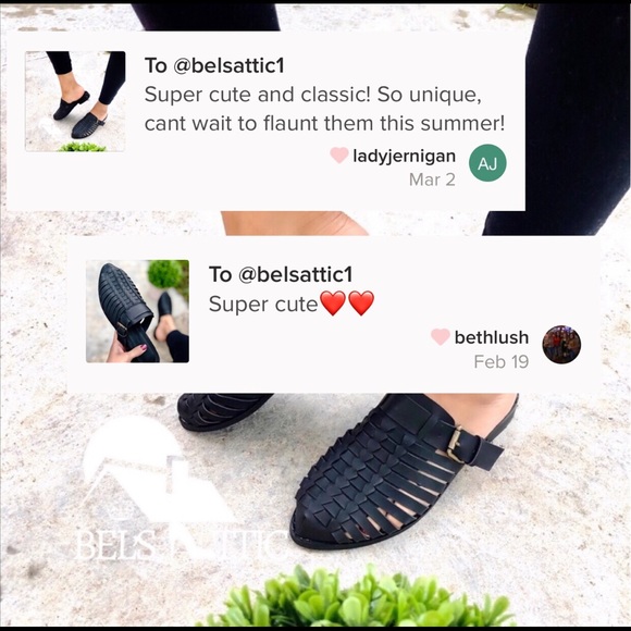 LAST1♥️vegan Huarache style Pointed Slide Mules - Picture 2 of 6